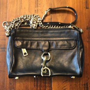 EUC Rebecca Minkoff Convertible Black Gold Bag